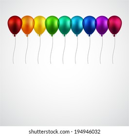 Celebration background with colorful balloons. Vector illustration. 