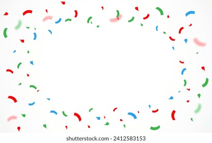 Celebration background with colorful confetti festive party decorations, Vector illustration of confetti on white background. birthday, party, holiday, illustration