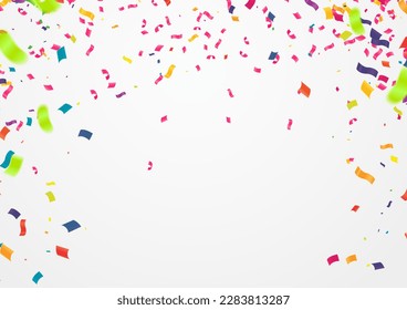 Celebration background with colorful confetti. Vector Illustration.