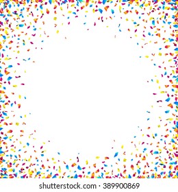 Celebration background with colorful confetti. Vector illustration.