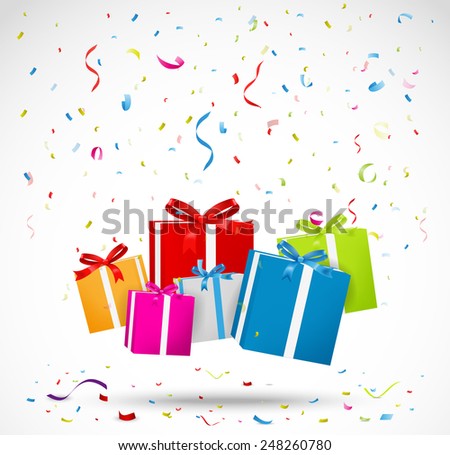 Celebration background with colorful gift  box