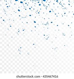 Celebration background with confetti. Isolated on white transparent background. Vector Illustration, eps 10