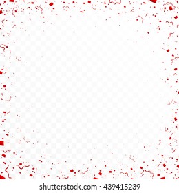 Celebration background with confetti. Isolated on white transparent background. Vector Illustration, eps 10