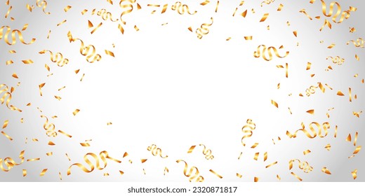 celebration background with confetti and ribbons isolated. decoration holiday banner