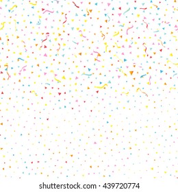 Celebration background with confetti and streamers