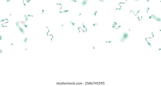 Celebration background with confetti vector beautiful green
