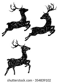 Celebration background with decorative ornamental deer silhouette.