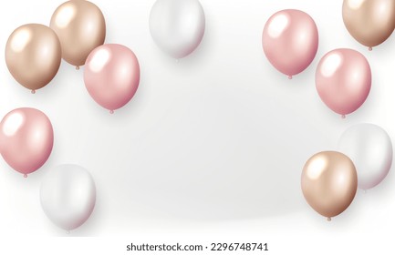 fondo de celebración con globos elegantes Hermosa ilustración vectorial de diseño 3D