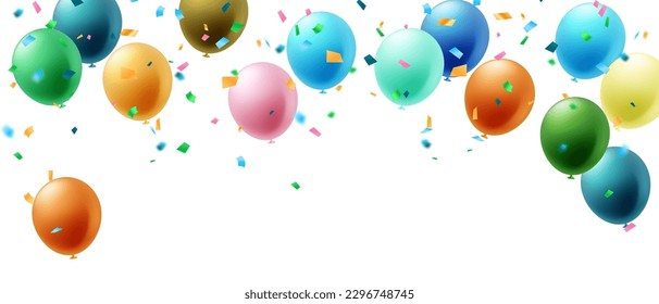 celebration background with elegant balloons Beautiful 3D design vector illustration