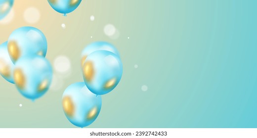 celebration background with elegant balloons Beautiful 3D design vector illustration