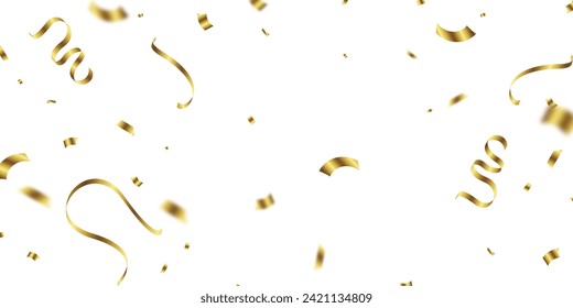 Celebration background with elegant golden confetti Vector illustration