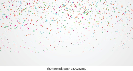 Celebration background frame template with confetti and Colorful ribbons. Vector illustration