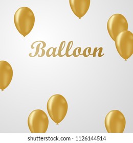 Celebration background with golden balloons.