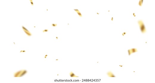 Celebration background with golden zigzag confetti beautifully breaking apart, vector illustration