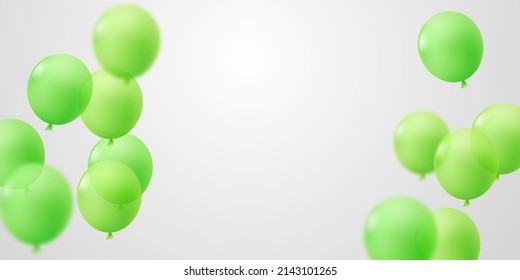 celebration background with green balloons for party vector illustration