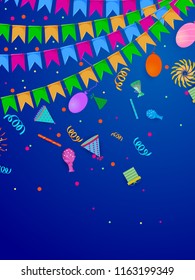 Celebration background for Holiday and Events with confetti and decoration in vector