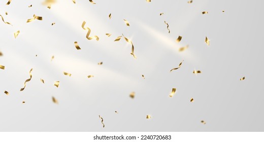 Celebration background with luxurious golden confetti for festive festive decorations. vector illustration