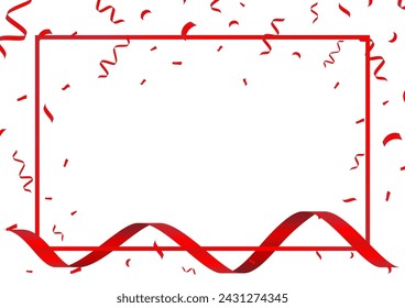 Celebration Background in Luxury Style with Ribbon and Confetti. Luxury or Abstract Background. Vector Illustration. 