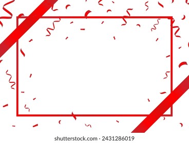 Celebration Background in Luxury Style with Ribbon and Confetti. Luxury or Abstract Background. Vector Illustration. 