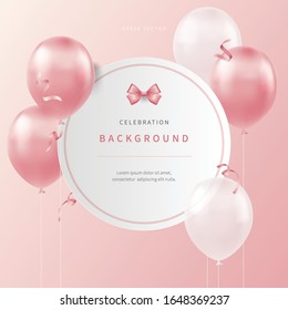 celebration background with soft colored realistic balloons. special day design for web page, book, editorial, printing, banner, event, promotion. lovely party concept banner. vector design of eps 10.