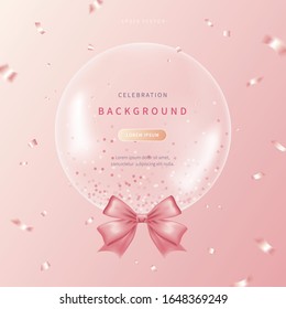 celebration background with soft colored realistic balloons. special day design for web page, book, editorial, printing, banner, event, promotion. lovely party concept banner. vector design of eps 10.