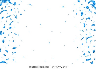 Plantilla de fondo de celebración con ilustración vectorial de confeti azul. Ideal para una fiesta de cumpleaños o una invitación de celebración de eventos o decoración.