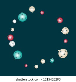 Celebration background template with Christmas balls. New Year Vector Background for Brochure, Cover. Vector Holiday Texture.
