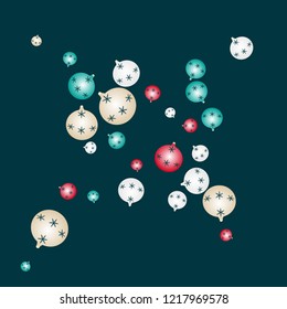 Celebration background template with Christmas balls. New Year Vector Background for Brochure, Cover. Vector Holiday Texture.
