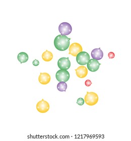 Celebration background template with Christmas balls. New Year Vector Background for Brochure, Cover. Vector Holiday Texture.

