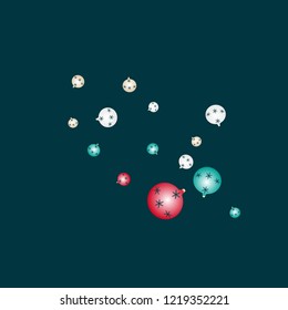 Celebration background template with Christmas balls. New Year Vector Background for Brochure, Cover. Vector Holiday Texture.
