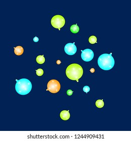 Celebration background template with Christmas balls. New Year Vector Background for Brochure, Cover. Vector Holiday Texture.