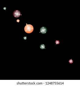 Celebration background template with Christmas balls. New Year Vector Background for Brochure, Cover. Vector Holiday Texture.