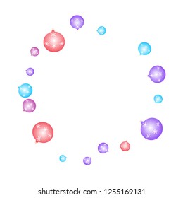 Celebration background template with Christmas balls. New Year Vector Background for Brochure, Cover. Vector Holiday Texture.
