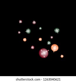 Celebration background template with Christmas balls. New Year Vector Background for Brochure, Cover. Vector Holiday Texture.
