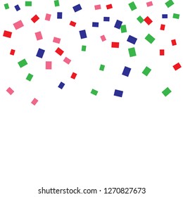 Celebration background template with colorful confetti. Vector illustration