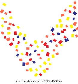 Celebration background template with colorful konfetti. Vector illustration