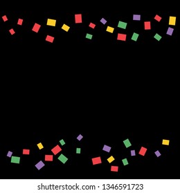 Celebration background template with colorful konfetti. Vector illustration