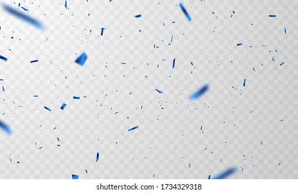 Celebration background template with confetti blue ribbons. luxury greeting rich card.