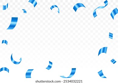 Celebration background template with confetti and blue ribbons, Luxury blue confetti and carnival ribbons. Luxury greeting rich invitation card, Birthday, Holiday,