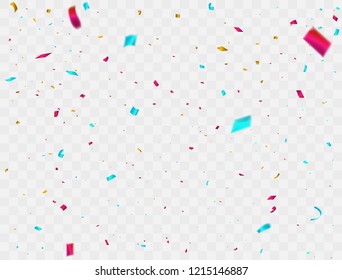 Celebration background template with confetti Colorful ribbons. luxury greeting rich card.