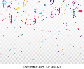 Celebration background template with confetti Colorful ribbons frame. luxury greeting rich card.