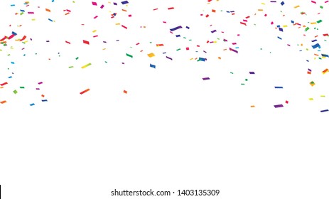 Celebration background template with confetti Colorful ribbons frame. luxury greeting rich card.