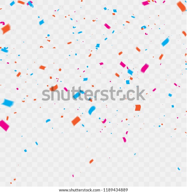 Celebration Background Template Confetti Colorful Ribbons Stock Vector ...