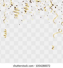 Celebration background template with confetti and gold ribbons For Independence Day Background