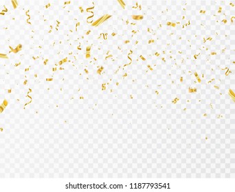 Celebration background template with confetti and gold ribbons. luxury greeting rich card.