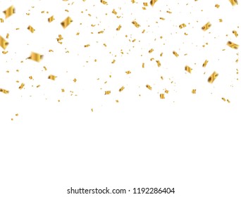 Celebration background template with confetti and gold ribbons. luxury greeting rich card.