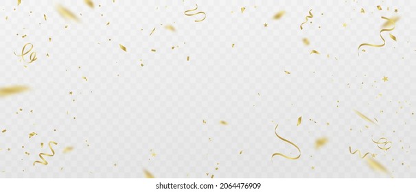 Celebration background template with confetti and gold ribbons. luxury greeting rich card.
