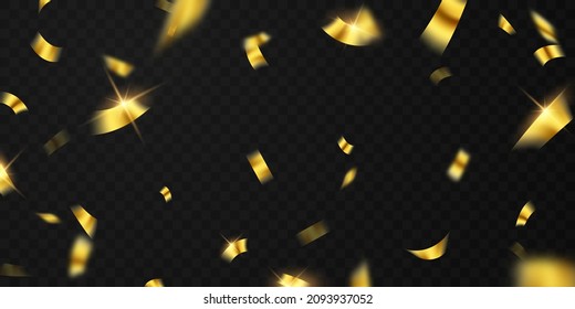 Celebration background template with confetti and gold ribbons. luxury greeting rich card.