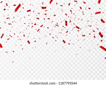 Celebration background template with confetti and red ribbons. luxury greeting rich card.