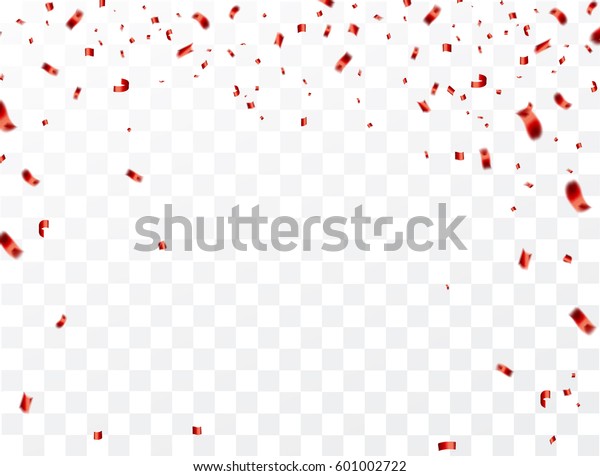 Celebration Background Template Confetti Red Ribbons Stock Vector Royalty Free 601002722 4571